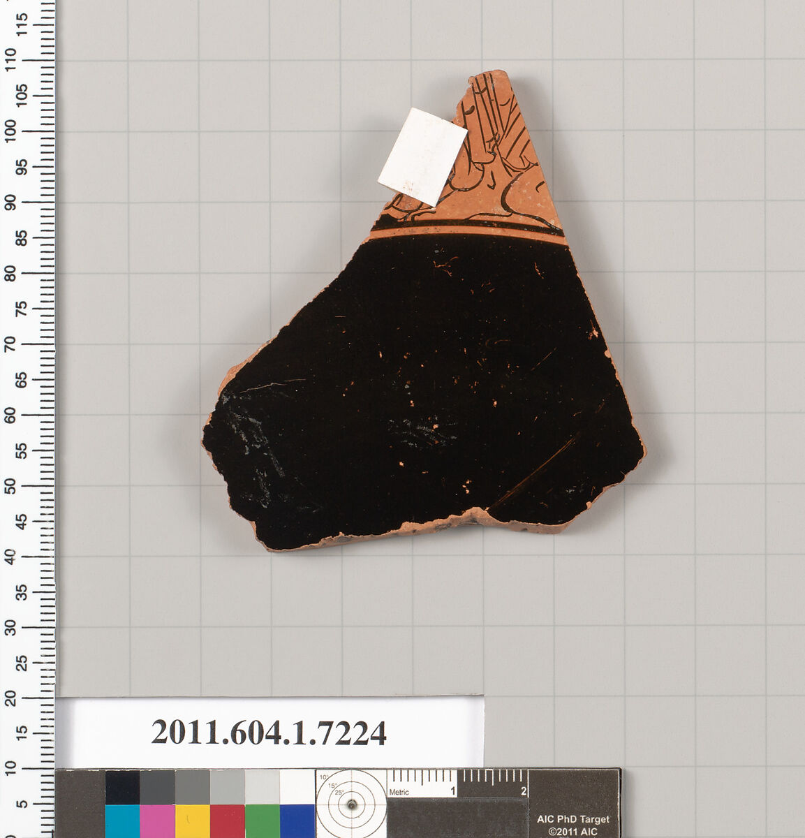 Terracotta fragment of a kylix (drinking cup), Attributed to Makron [DvB], Terracotta, Greek, Attic