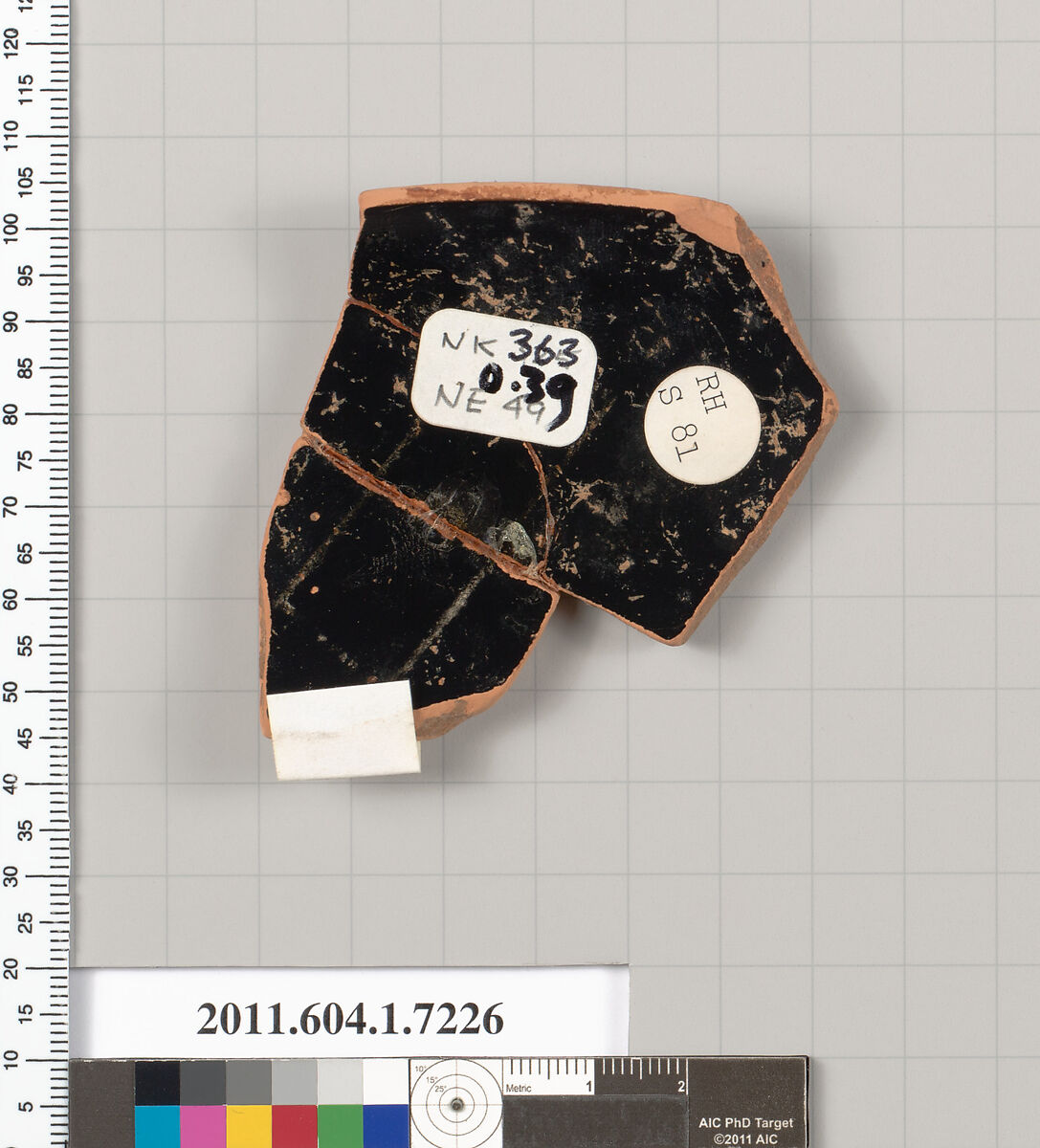 Terracotta fragment of a kylix (drinking cup), Attributed to Makron [DvB], Terracotta, Greek, Attic