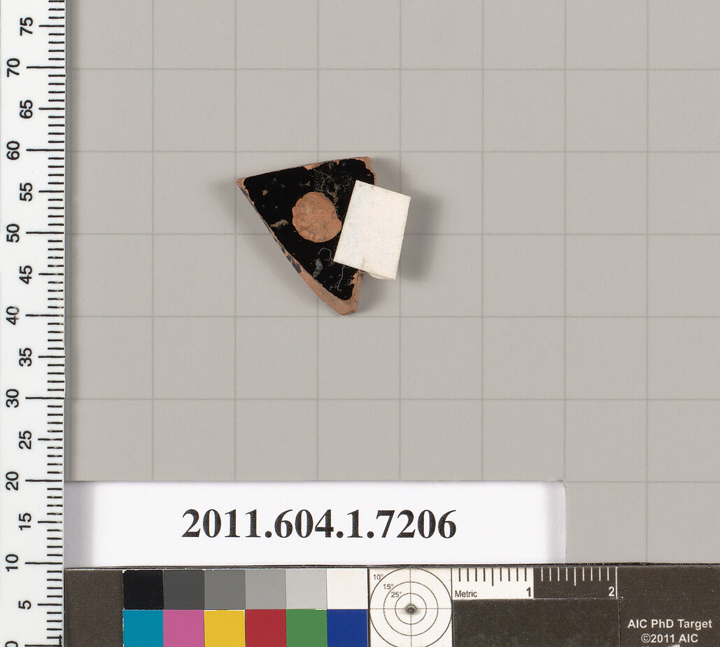 Terracotta fragment of a kylix (drinking cup), Attributed to Makron [DvB], Terracotta, Greek, Attic