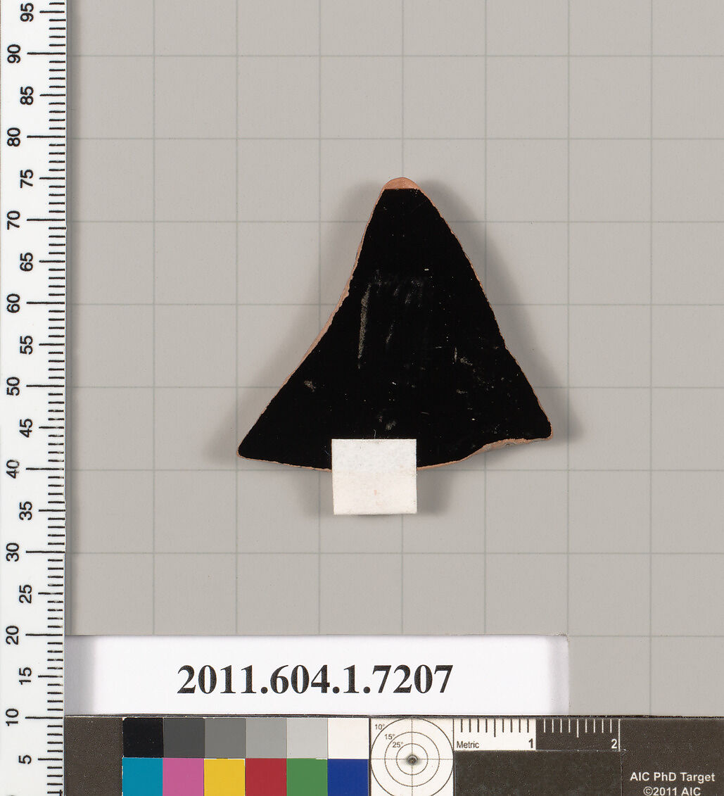 Terracotta fragment of a kylix (drinking cup), Attributed to Makron [DvB], Terracotta, Greek, Attic