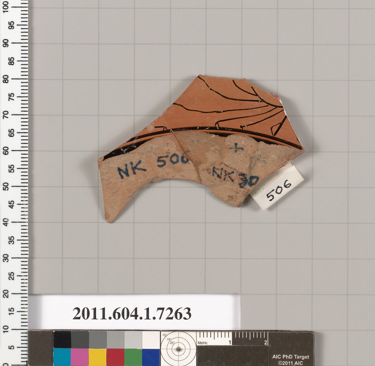 Terracotta fragment of a kylix (drinking cup), Attributed to Makron [DvB], Terracotta, Greek, Attic