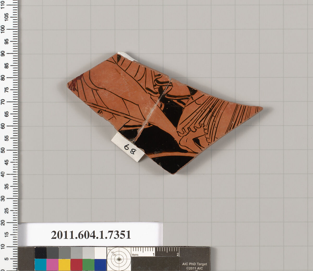 Terracotta fragment of a kylix (drinking cup), Attributed to Makron [DvB], Terracotta, Greek, Attic