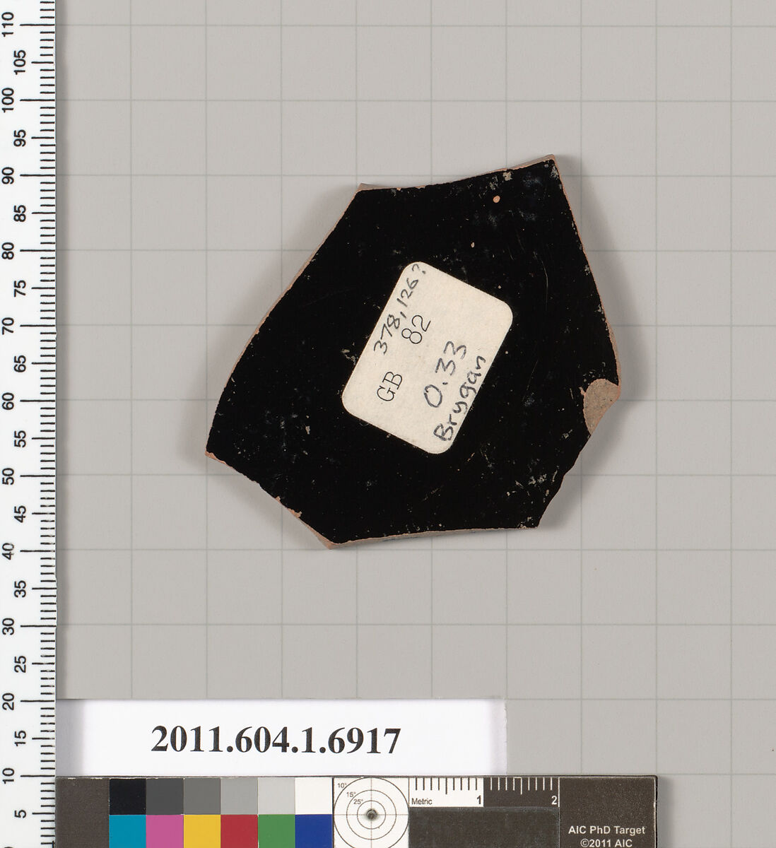 Terracotta fragment of a kylix (drinking cup), Attributed as Brygan [DvB], Terracotta, Greek, Attic