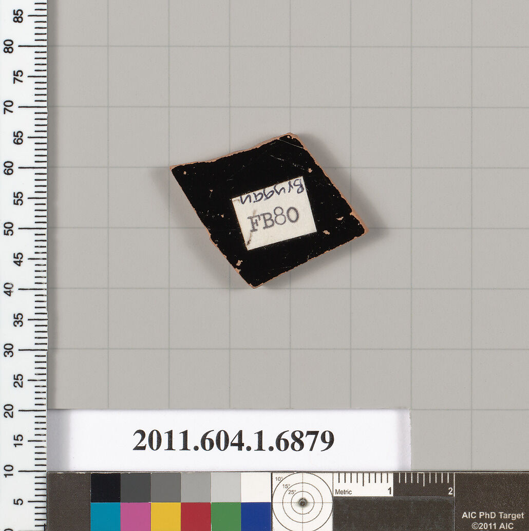 Terracotta fragment of a kylix (drinking cup), Attributed as Brygan [DvB], Terracotta, Greek, Attic