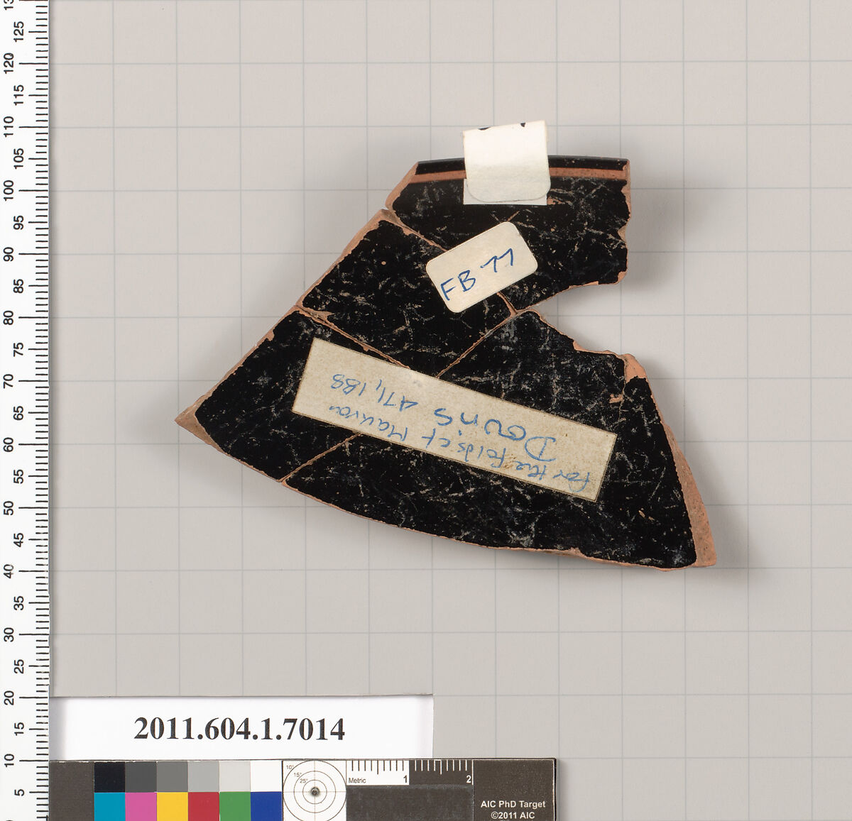 Terracotta rim fragment of a kylix (drinking cup), Attributed to Douris [DvB], Terracotta, Greek, Attic