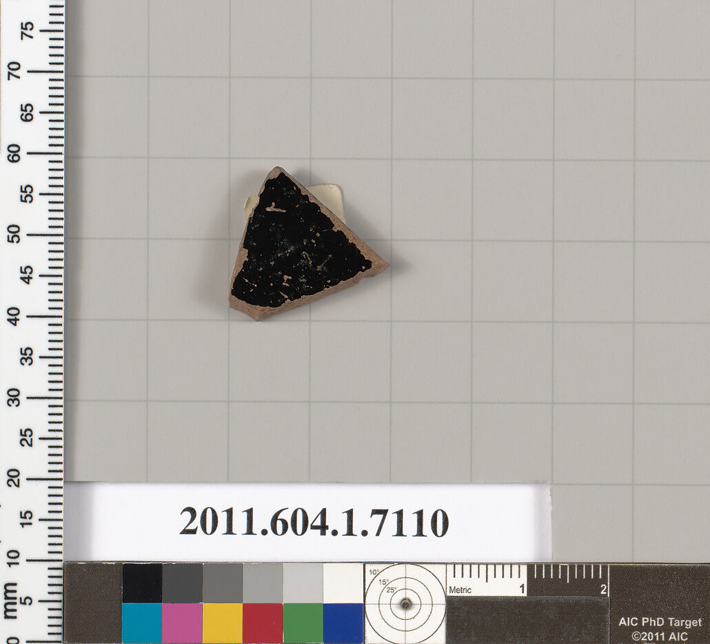 Terracotta fragment of a kylix (drinking cup), Attributed to Douris [DvB], Terracotta, Greek, Attic