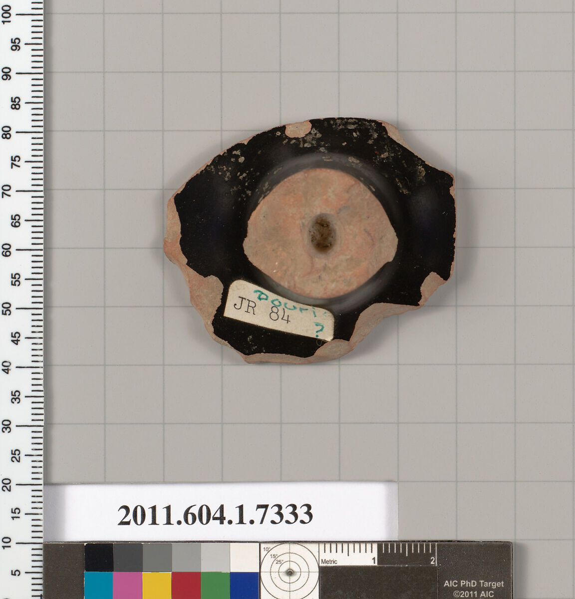 Terracotta fragment of a kylix (drinking cup), Attributed to Douris ? [DvB], Terracotta, Greek, Attic