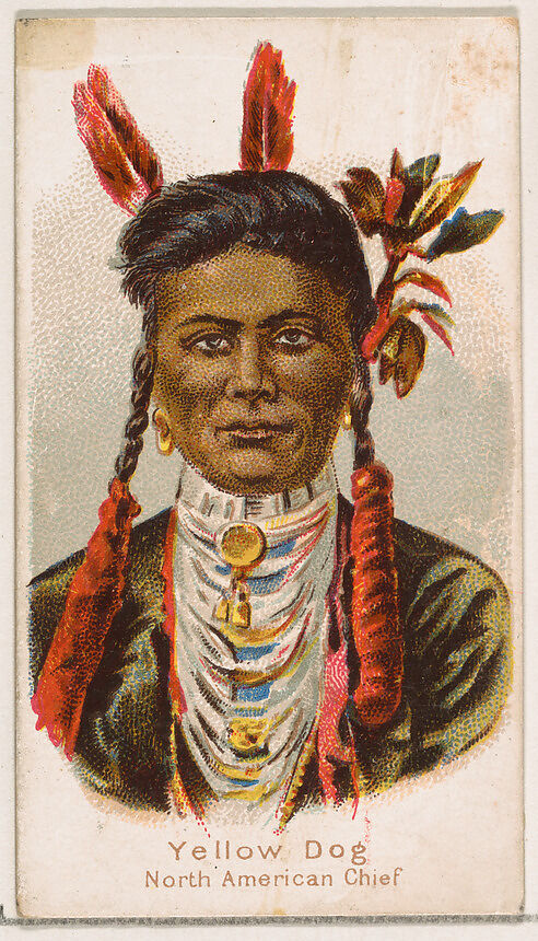 Yellow Dog, North American Chief, from the Savage and Semi-Barbarous Chiefs and Rulers series (N189) issued by Wm. S. Kimball & Co., Issued by William S. Kimball &amp; Company, Commercial color lithograph 