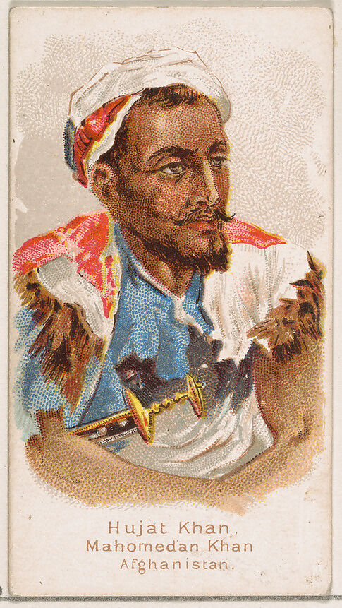 Hujat Khan, Mahomedan Khan, Afghanistan, from the Savage and Semi-Barbarous Chiefs and Rulers series (N189) issued by Wm. S. Kimball & Co., Issued by William S. Kimball &amp; Company, Commercial color lithograph 