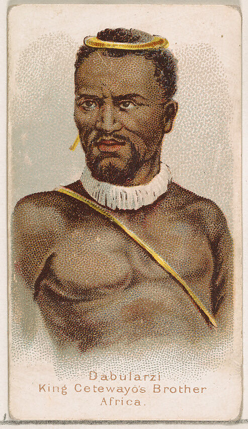 Dabularzi, King Cetewayo's Brother, Africa, from the Savage and Semi-Barbarous Chiefs and Rulers series (N189) issued by Wm. S. Kimball & Co., Issued by William S. Kimball &amp; Company, Commercial color lithograph 