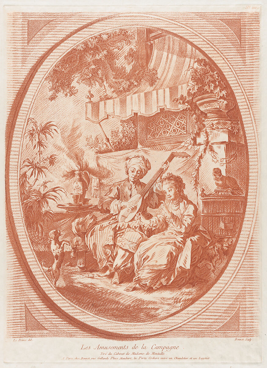 The Pleasures of the Countryside, Louis Marin Bonnet (French, Paris 1736–1793 Saint-Mandé, Val-de-Marne), Chalk manner in red 