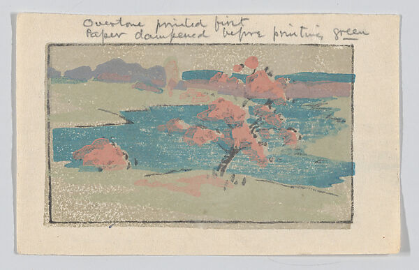 Nabby's Point, Arthur Wesley Dow (American, Ipswich, Massachusetts 1857–1922 New York State), Color woodcut; trial proof on cream paper, American 