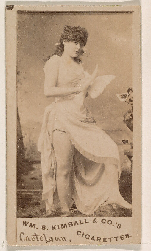 Miss Cartelgan, from the Actresses series (N203) issued by Wm. S. Kimball & Co., Issued by William S. Kimball &amp; Company, Commercial color lithograph 