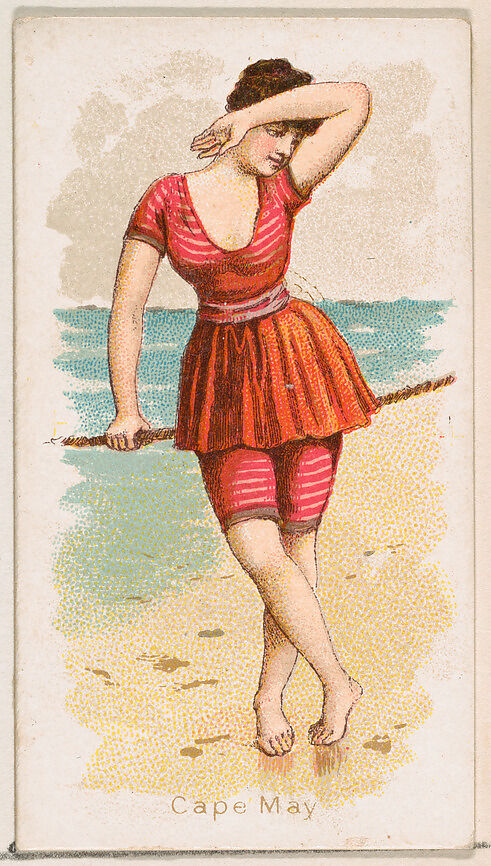 Cape May, from the Fancy Bathers series (N187) issued by Wm. S. Kimball & Co., Issued by William S. Kimball &amp; Company, Commercial color lithograph 