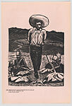 Plate 16: Emiliano Zapata taken prisoner because of his support for peasants, from the portfolio 'Estampas de la revolución Mexicana' (prints of the Mexican Revolution)