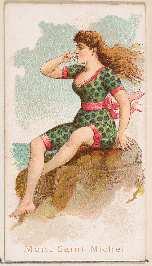 Mont Saint Michel, from the Fancy Bathers series (N187) issued by Wm. S. Kimball & Co., Issued by William S. Kimball &amp; Company, Commercial color lithograph 