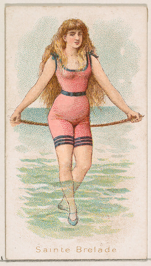 Sainte Brelade, from the Fancy Bathers series (N187) issued by Wm. S. Kimball & Co., Issued by William S. Kimball &amp; Company, Commercial color lithograph 
