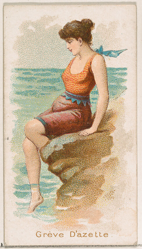 Grève d' Azette, from the Fancy Bathers series (N187) issued by Wm. S. Kimball & Co., Issued by William S. Kimball &amp; Company, Commercial color lithograph 
