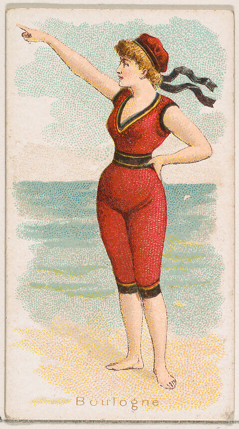 Boulogne, from the Fancy Bathers series (N187) issued by Wm. S. Kimball & Co., Issued by William S. Kimball &amp; Company, Commercial color lithograph 