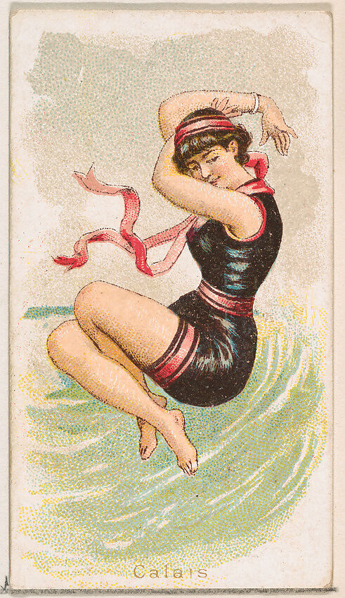 Calais, from the Fancy Bathers series (N187) issued by Wm. S. Kimball & Co., Issued by William S. Kimball &amp; Company, Commercial color lithograph 