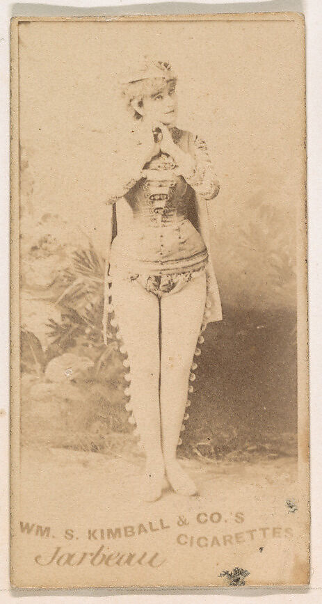 Miss Jarbeau, from the Actresses series (N203) issued by Wm. S. Kimball & Co., Issued by William S. Kimball &amp; Company, Commercial color lithograph 