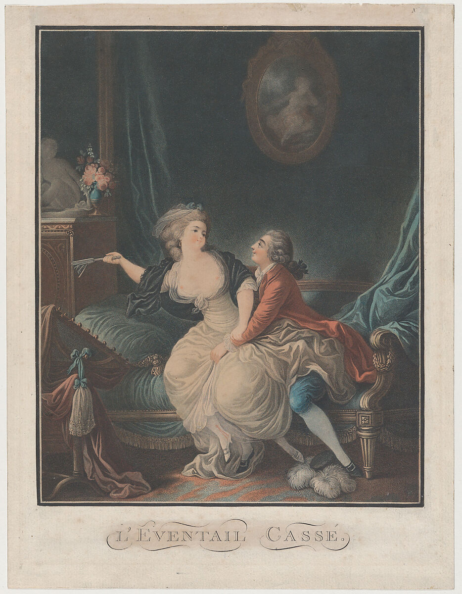 The Broken Fan, Louis Marin Bonnet (French, Paris 1736–1793 Saint-Mandé, Val-de-Marne), Stipple and wash manner 