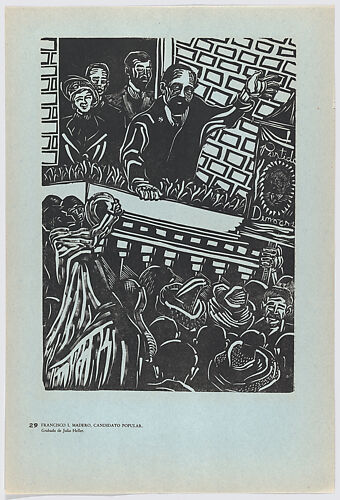 Plate 29: Francisco I. Madera addressing the crowd from a balcony, from the portfolio 'Estampas de la revolución Mexicana' (prints of the Mexican Revolution)
