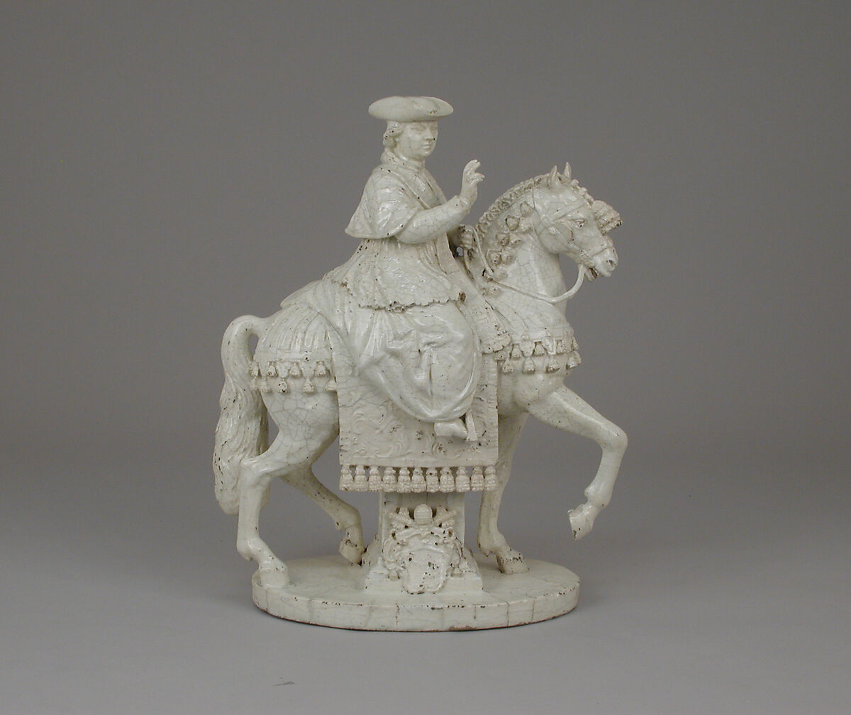 Pope Pius VI on Horseback, Antonio and Lorenzo Cialli, White glazed earthenware, Italian, Rome
