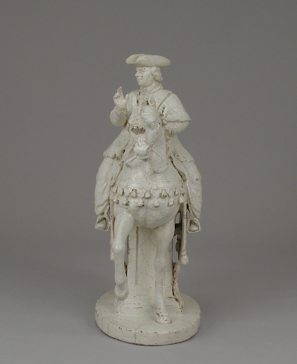 Pope Pius VI on Horseback, Antonio and Lorenzo Cialli, White glazed earthenware, Italian, Rome