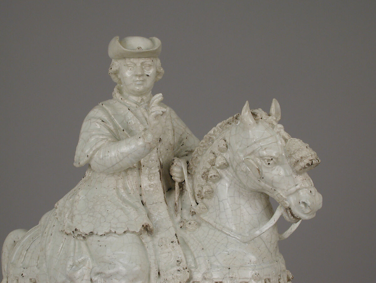 Pope Pius VI on Horseback, Antonio and Lorenzo Cialli, White glazed earthenware, Italian, Rome