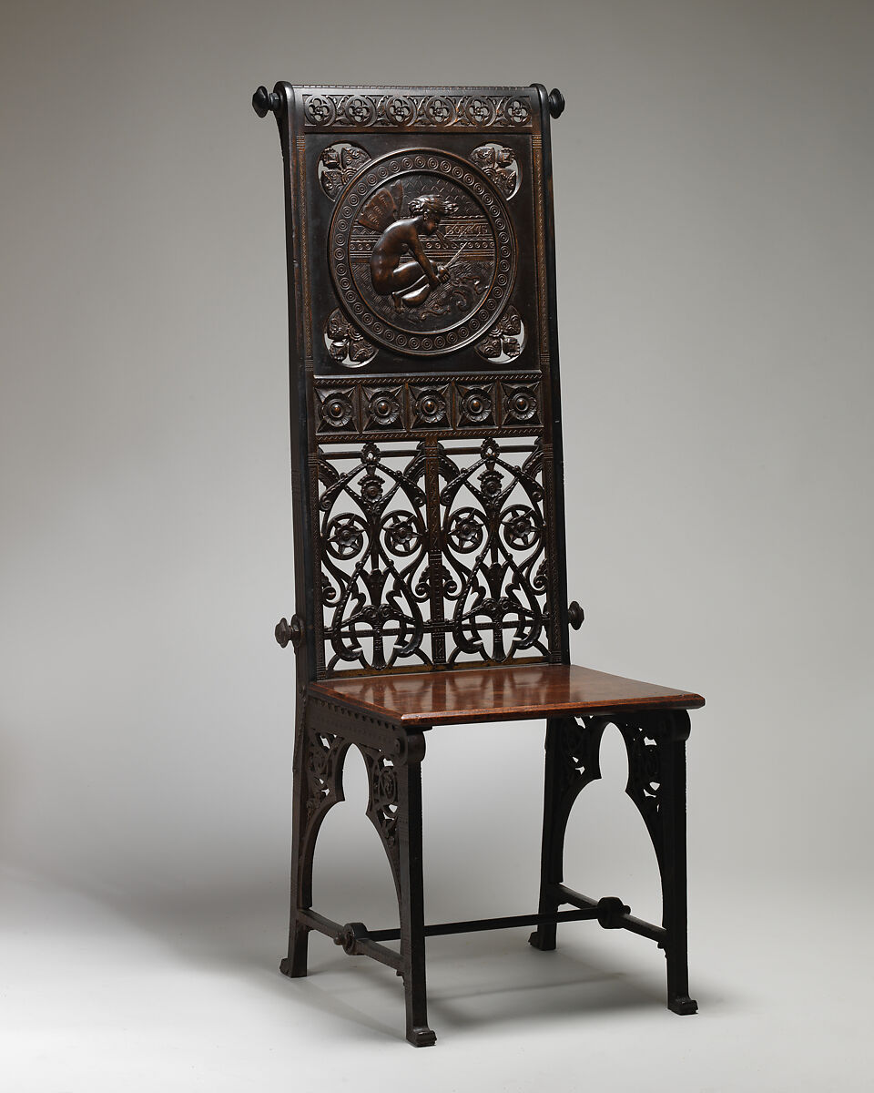 Chair, Attributed to Christopher Dresser (British, Glasgow, Scotland 1834–1904 Mulhouse), Cast iron, wood, British, Coalbrookdale 