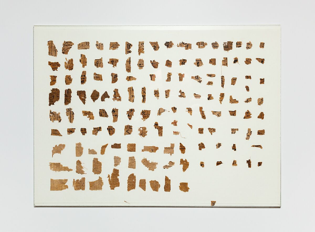 Papyrus fragments from the Book of the Dead of the Scribe Roy, Papyrus, ink 