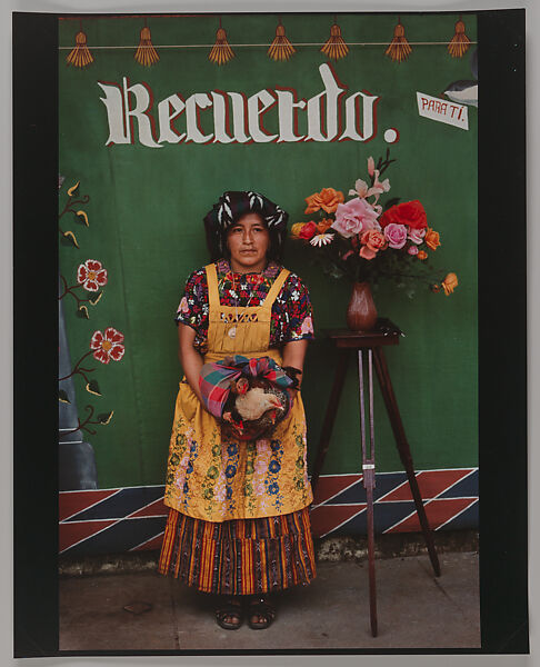 Portrait with Chickens, Momostenango, Ann Parker (American, 1934–2022), Silver dye bleach print 