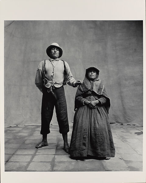 Indian Man with Seated Woman, Cuzco, Irving Penn (American, Plainfield, New Jersey 1917–2009 New York), Gelatin silver print 