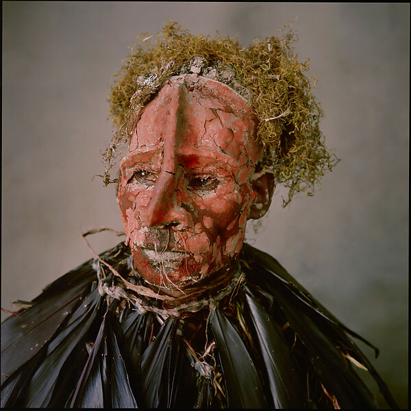 Man with Pink Face, New Guinea, Irving Penn (American, Plainfield, New Jersey 1917–2009 New York), Silver dye bleach print 
