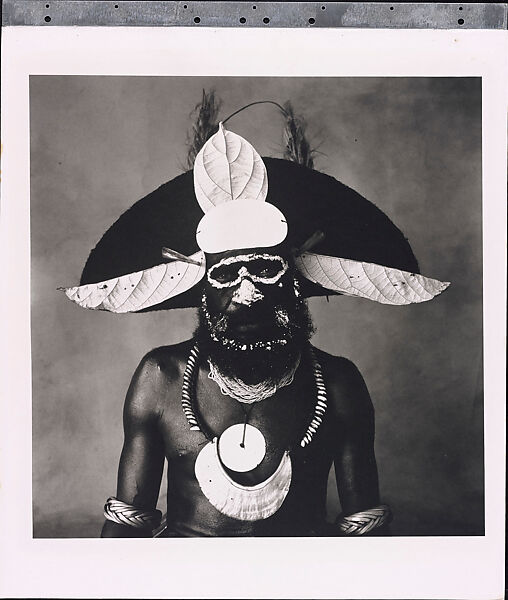 New Guinea Man with Painted-On Glasses, Irving Penn (American, Plainfield, New Jersey 1917–2009 New York), Platinum-palladium print 