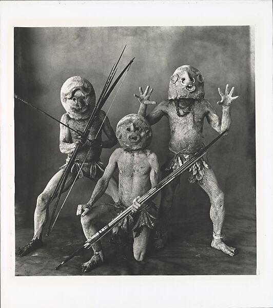 Three Asaro Mud Men, New Guinea, Irving Penn (American, Plainfield, New Jersey 1917–2009 New York), Platinum-palladium print 