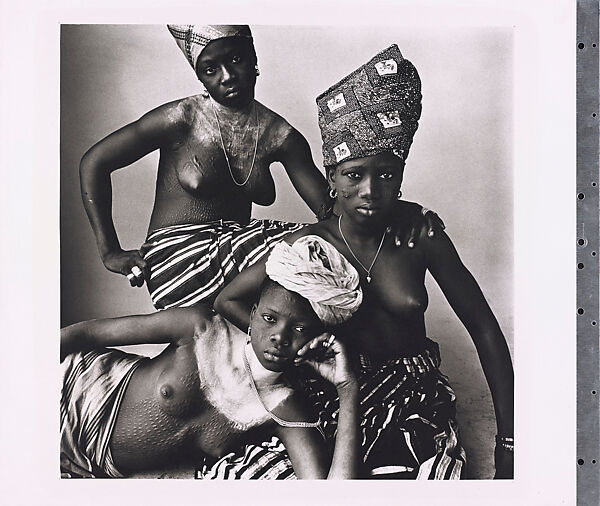 Three Dahomey Girls, One Reclining, Irving Penn (American, Plainfield, New Jersey 1917–2009 New York), Platinum-palladium print 