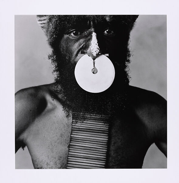 Tribesman with Nose Disc, New Guinea, Irving Penn (American, Plainfield, New Jersey 1917–2009 New York), Gelatin silver print 