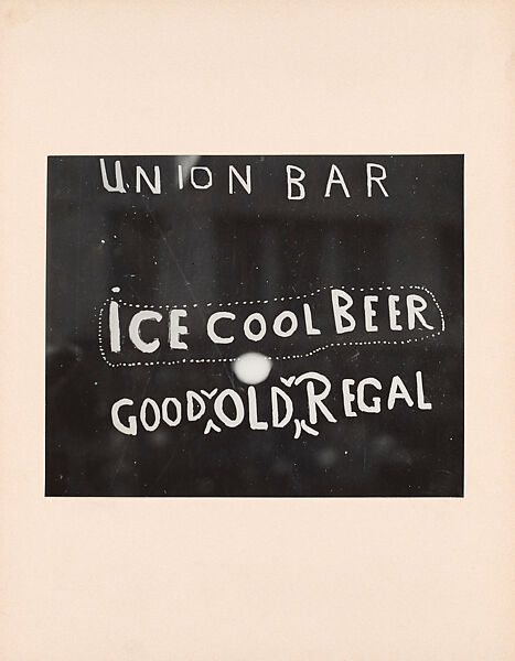 Union Bar Window, American South, Irving Penn (American, Plainfield, New Jersey 1917–2009 New York), Gelatin silver print 