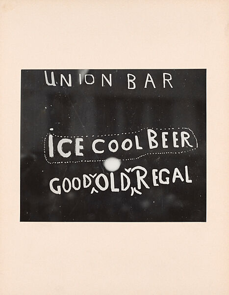 Union Bar Window, American South, Irving Penn (American, Plainfield, New Jersey 1917–2009 New York), Gelatin silver print 