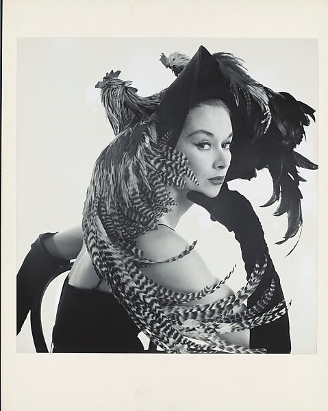 Woman in Chicken Hat (Lisa Fonssagrives-Penn), New York, Irving Penn (American, Plainfield, New Jersey 1917–2009 New York), Gelatin silver print 