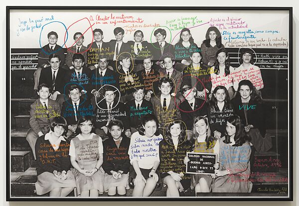 La Clase (The Class), Marcelo Brodsky (Argentinian, born 1954), Inkjet print with crayon 