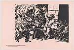 Plate 71: Cristeros against free education for the workers, one such worker being shot, from the portfolio 'Estampas de la revolución Mexicana' (prints of the Mexican Revolution)
