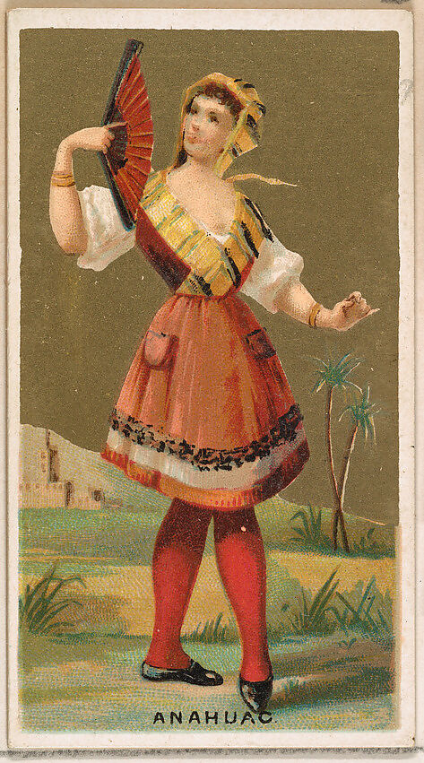 Anahuac, from the Dancing Girls of the World series (N185) issued by Wm. S. Kimball & Co., Issued by William S. Kimball &amp; Company, Commercial color lithograph 