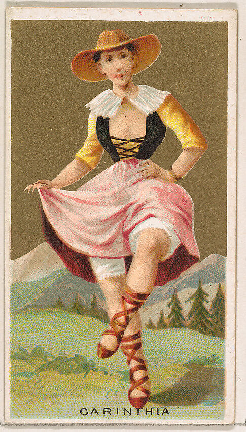 Carinthia, from the Dancing Girls of the World series (N185) issued by Wm. S. Kimball & Co., Issued by William S. Kimball &amp; Company, Commercial color lithograph 