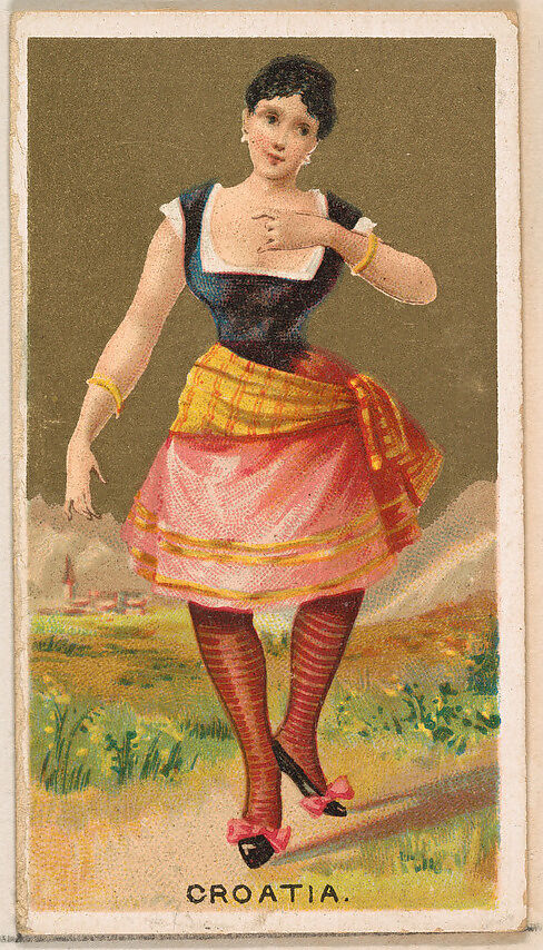 Croatia, from the Dancing Girls of the World series (N185) issued by Wm. S. Kimball & Co., Issued by William S. Kimball &amp; Company, Commercial color lithograph 