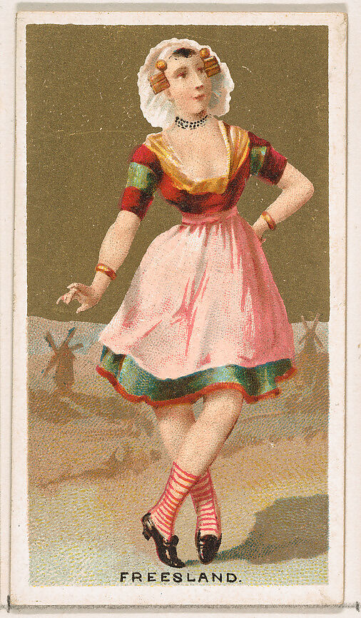 Freesland, from the Dancing Girls of the World series (N185) issued by Wm. S. Kimball & Co., Issued by William S. Kimball &amp; Company, Commercial color lithograph 