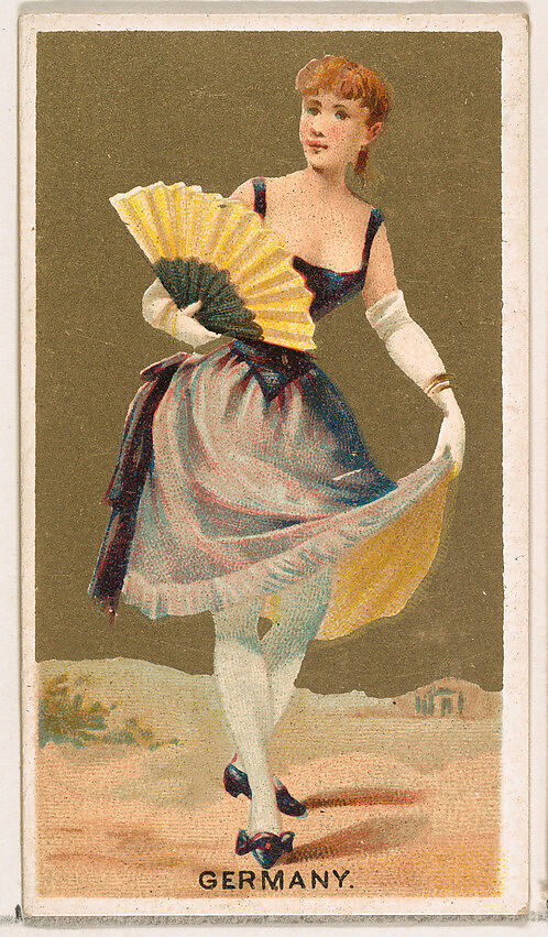 Germany, from the Dancing Girls of the World series (N185) issued by Wm. S. Kimball & Co., Issued by William S. Kimball &amp; Company, Commercial color lithograph