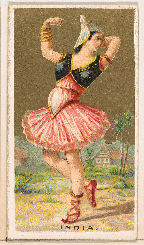 India, from the Dancing Girls of the World series (N185) issued by Wm. S. Kimball & Co., Issued by William S. Kimball &amp; Company, Commercial color lithograph 